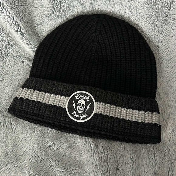 Coach Other - Coach Skull Embroidered Rib Knit Hat F75940 NWT